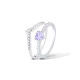 Kit Solitário roxo Rapunzel+V cravejado