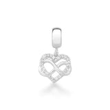 Berloque coração cravejado infinito