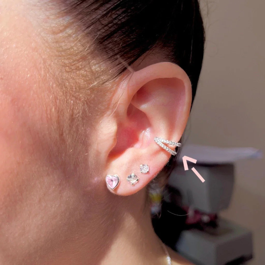 Piercing fake cravejado duplo