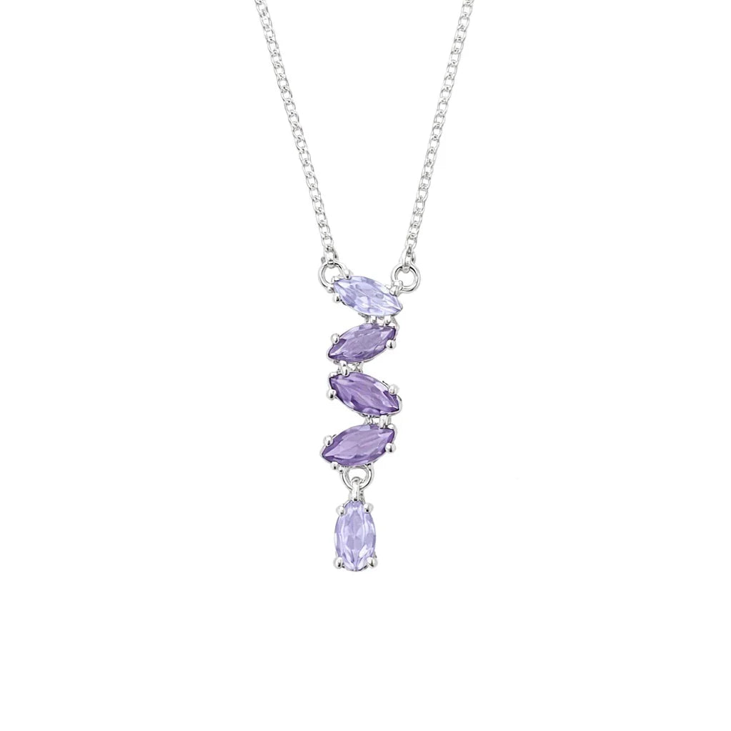 Colar cascata zircônias lilás