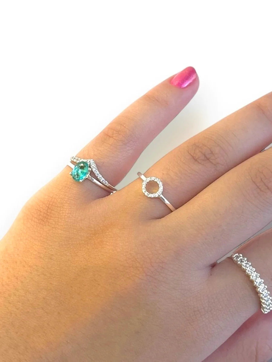 anel solitário oval turmalina