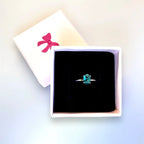 anel solitário oval turmalina