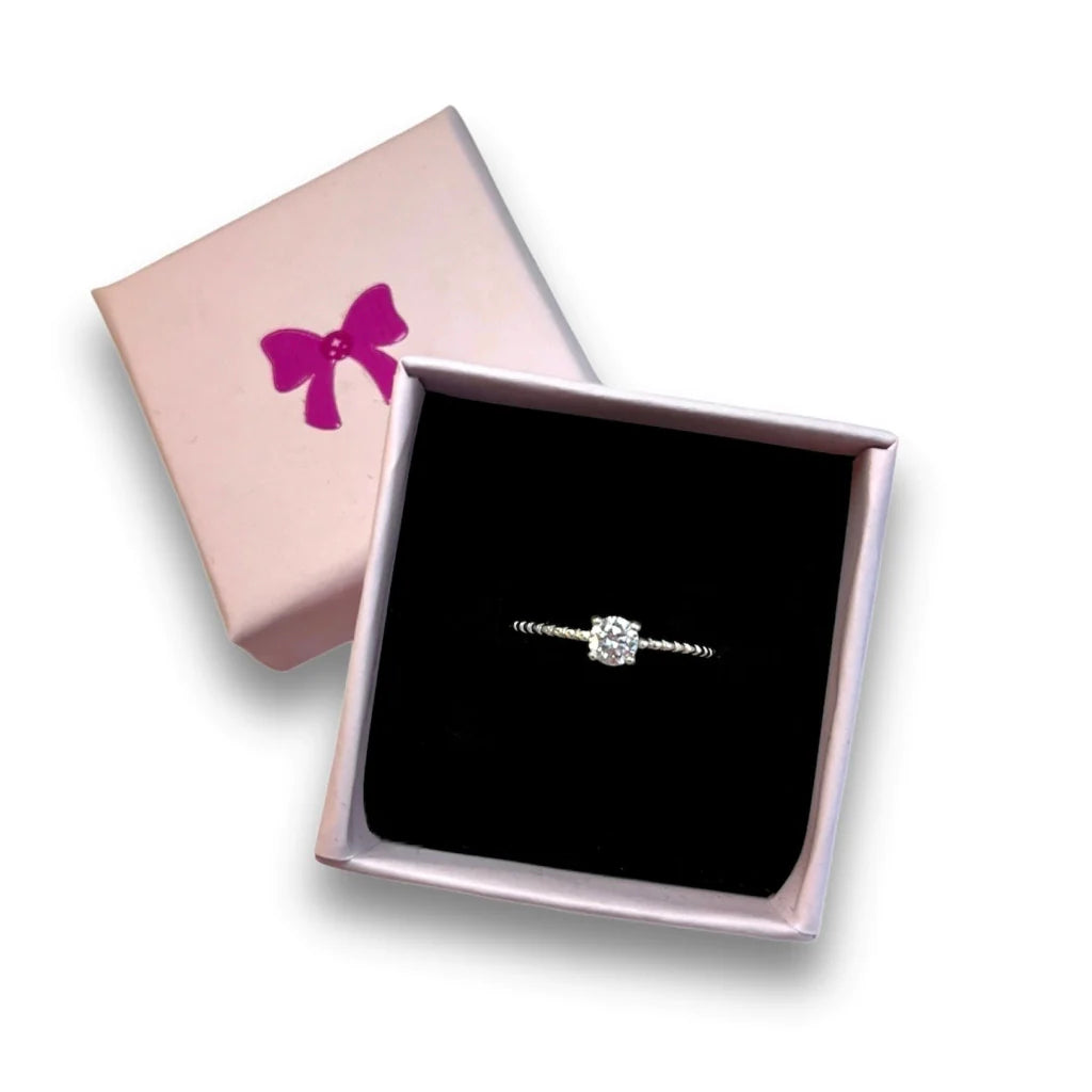 Anel solitario aro trabalhado