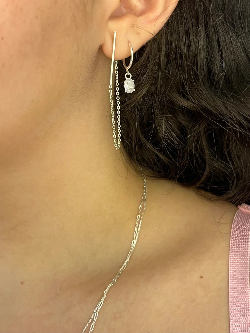 Brinco fio corrente bastão