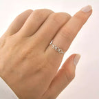 Anel três corações aro trabalhado