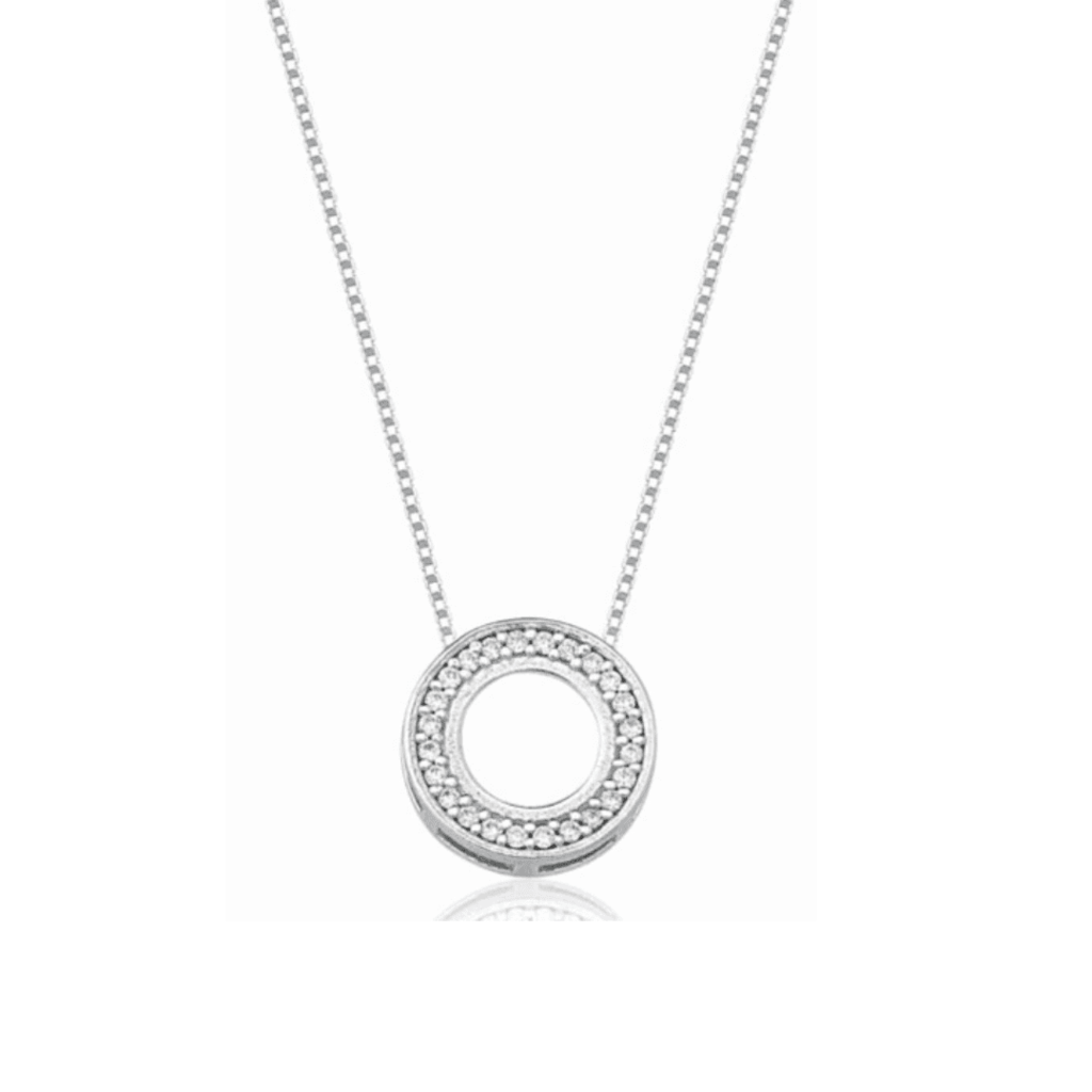 Gargantilha círculo cravejada