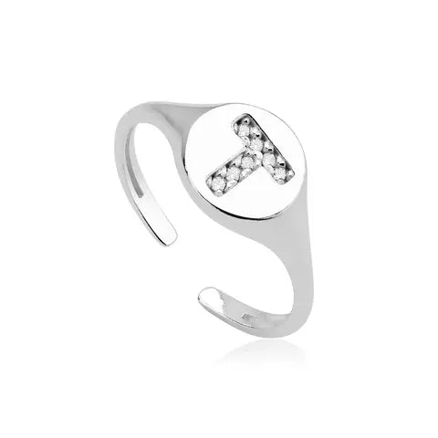 Pinky ring letra cravejada