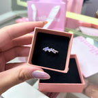 Anel zircônias gota lilás grace