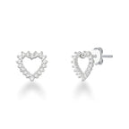 Brinco coração cravejado de zircônias