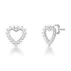 Brinco coração cravejado de zircônias