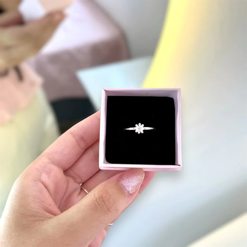 Anel girassol flor zircônia