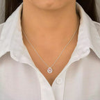 Colar gota cravejado rosa