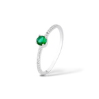 Solitário cravejado zircônia verde