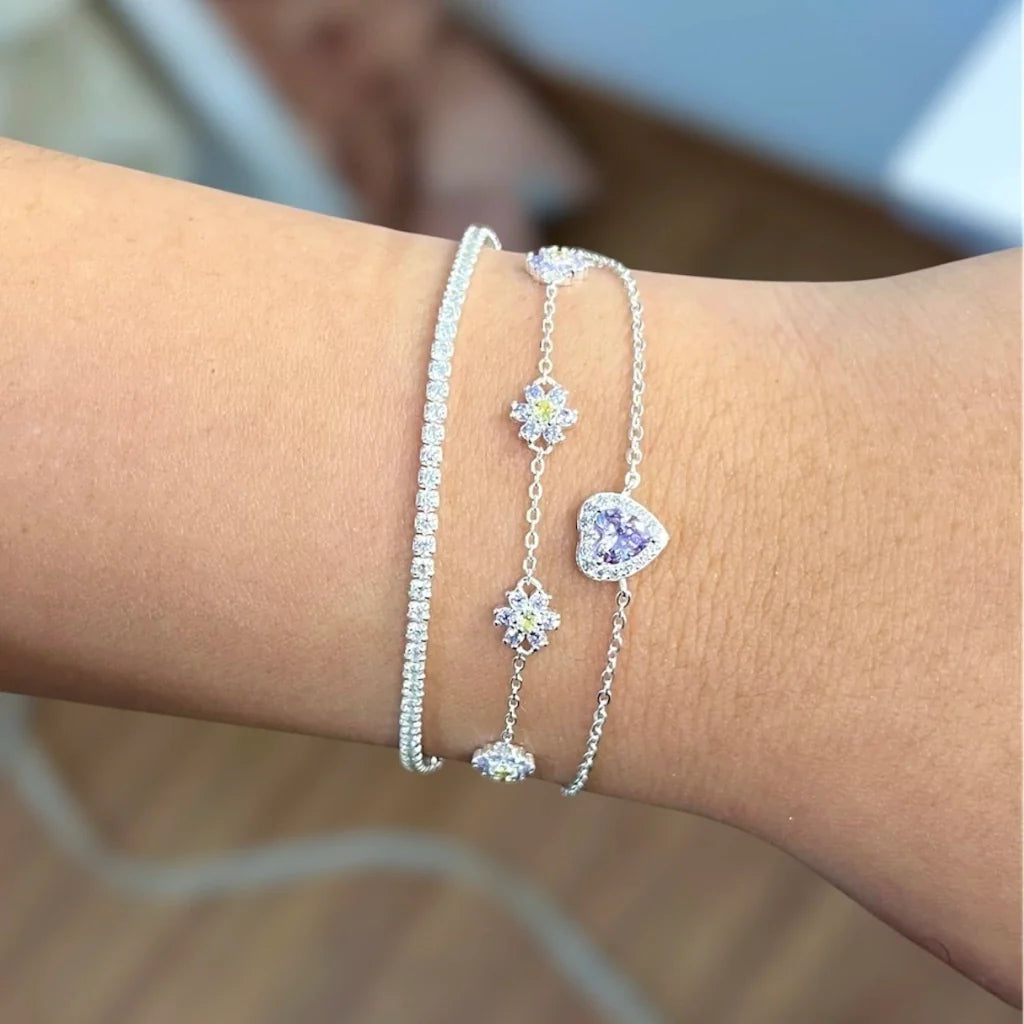 Pulseira Flowers Lilás