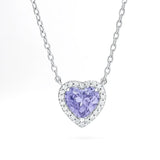 Colar Rapunzel lilás coração cravejado