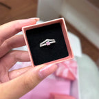 Kit anel Aurora rosa+V cravejado