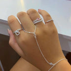 Combo solitário oval rosa + aparador cravejado